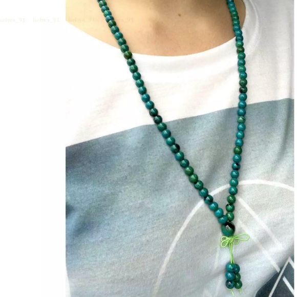 6mm natural Chrysocolla Gemstone bracelet/necklace - Picture 3 of 5